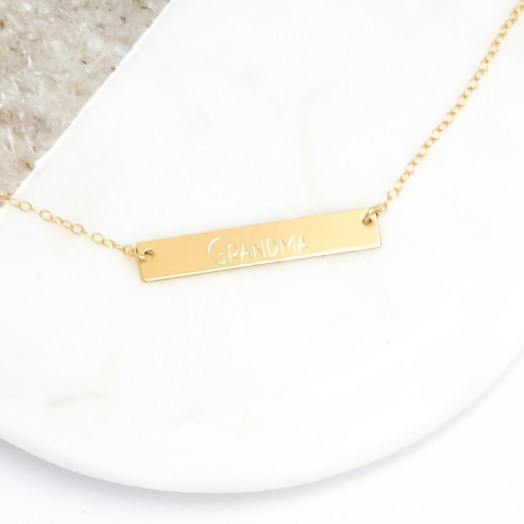 Personalised Gold Bar Necklace-necklace-January Eleven