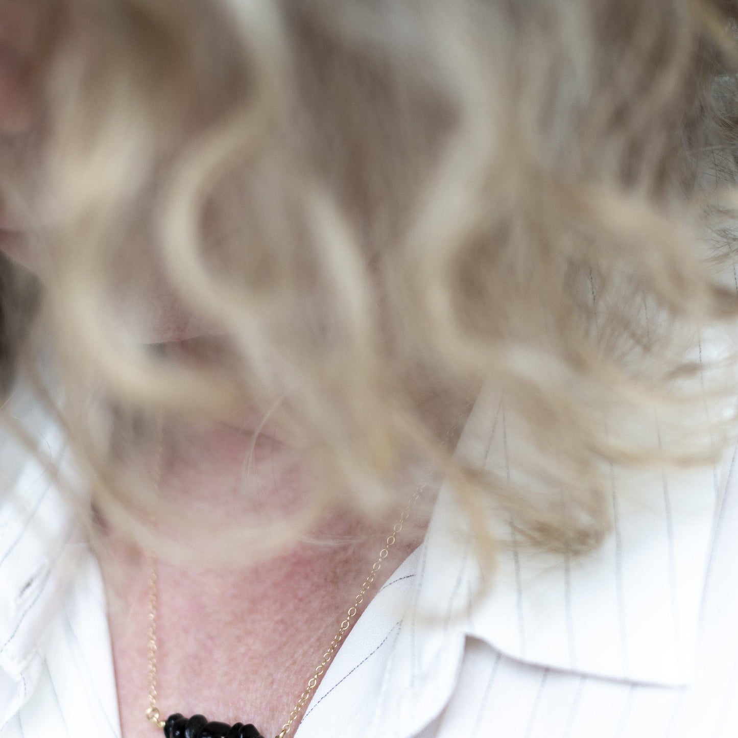 Gold and Black Gemstone Necklace-necklace-January Eleven