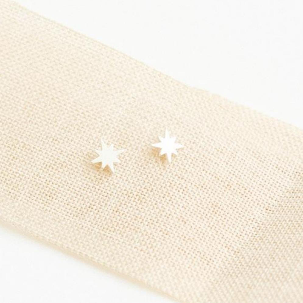 Sterling Silver Pole Star Earrings-earrings-January Eleven