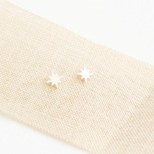 Sterling Silver Pole Star Earrings-earrings-January Eleven