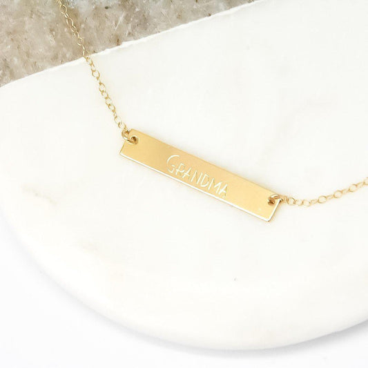 Personalised Gold Bar Necklace-necklace-January Eleven