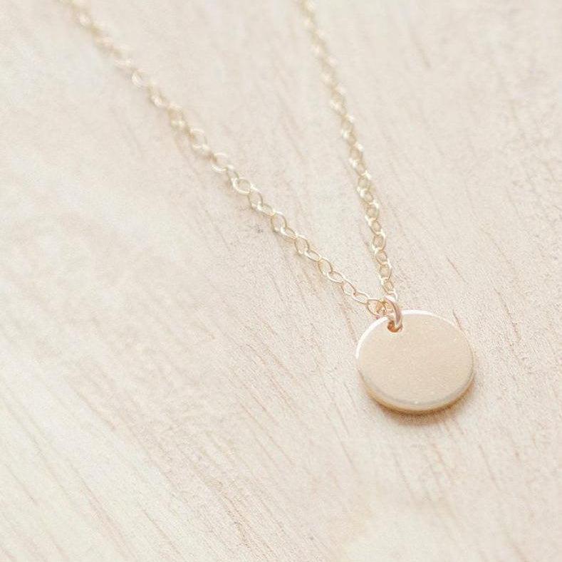 Personalised Gold Mini Disc Necklace-necklace-January Eleven