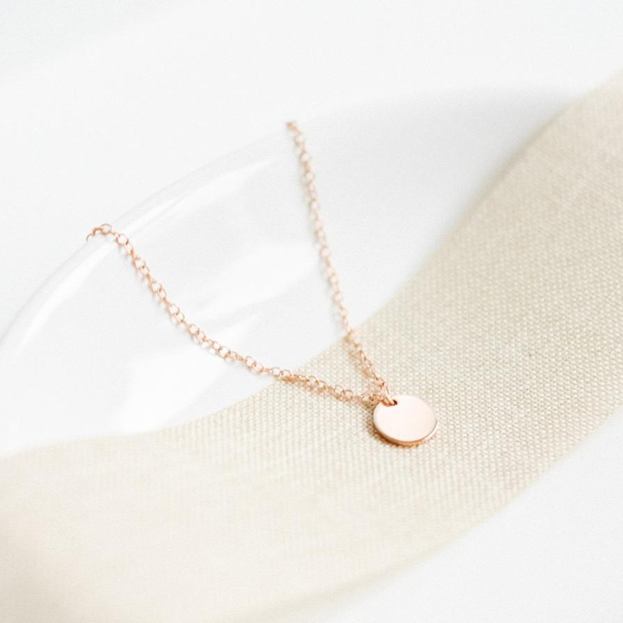 Personalised Rose Gold Mini Disc Necklace-necklace-January Eleven