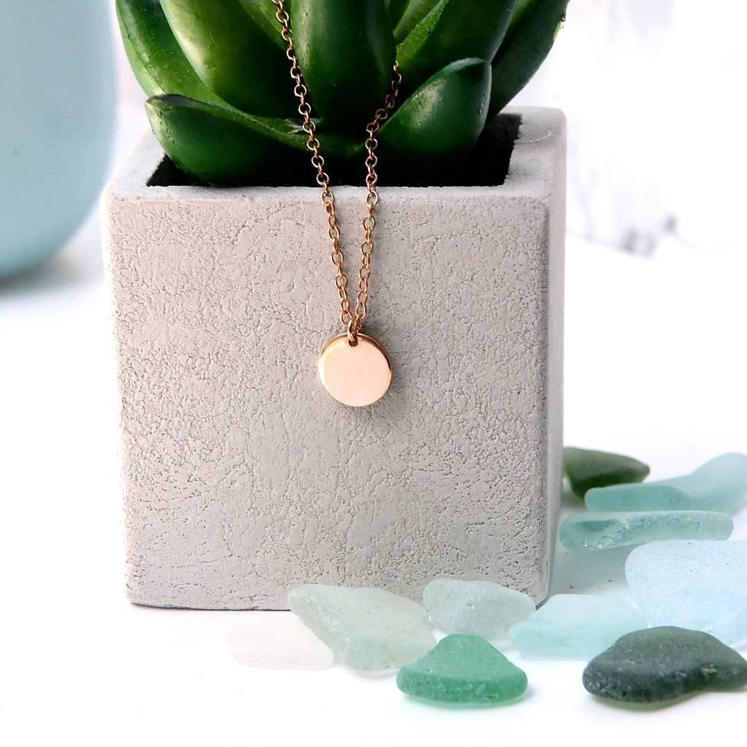 Personalised Rose Gold Mini Disc Necklace-necklace-January Eleven