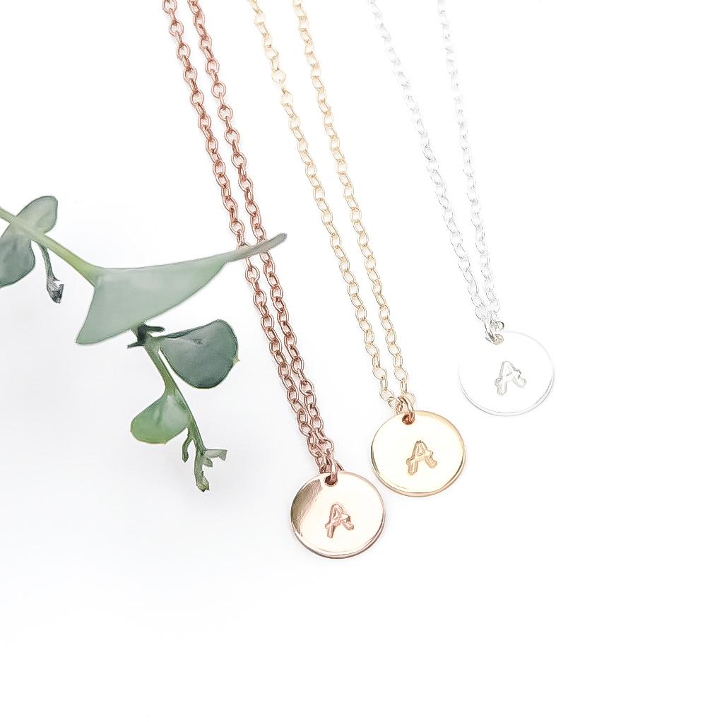 Personalised Rose Gold Mini Disc Necklace-necklace-January Eleven