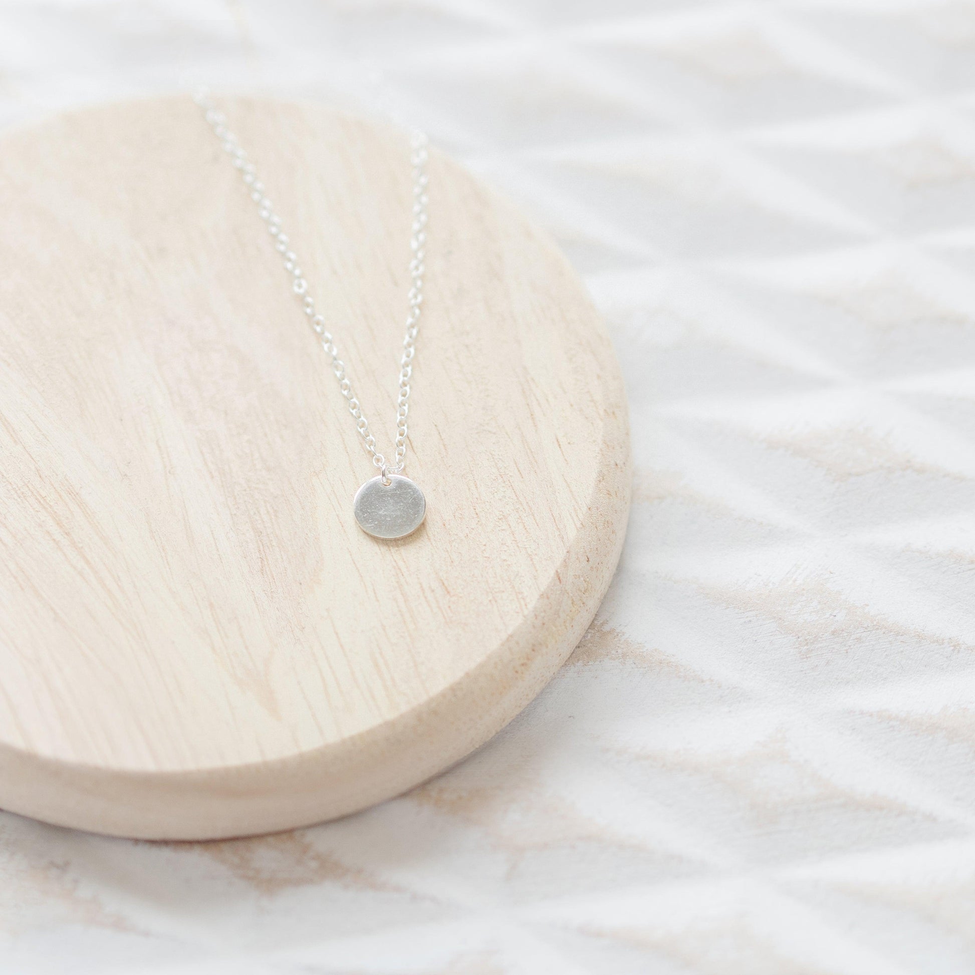 Personalised Silver Mini Disc Necklace-necklace-January Eleven