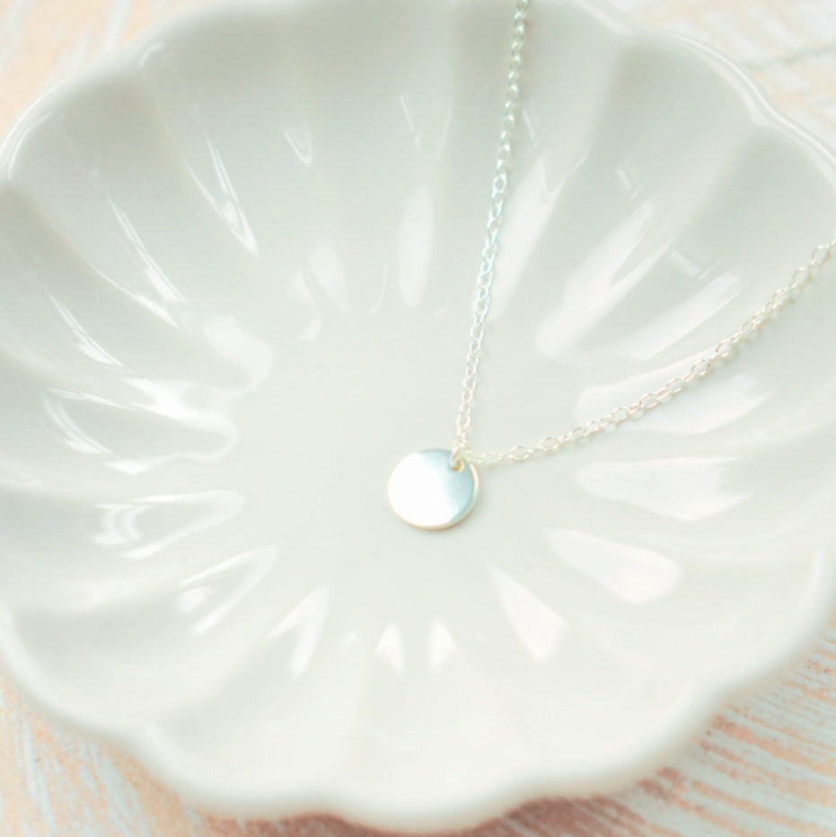 Sterling Silver Mini Disc Necklace