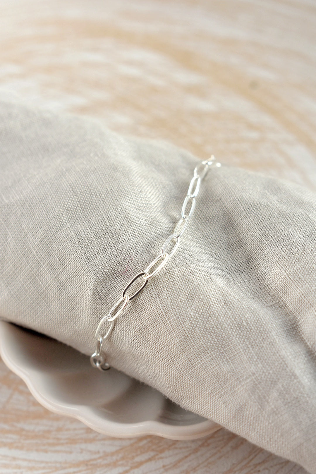 Drawn Cable Chain Bracelet in Sterling Silver