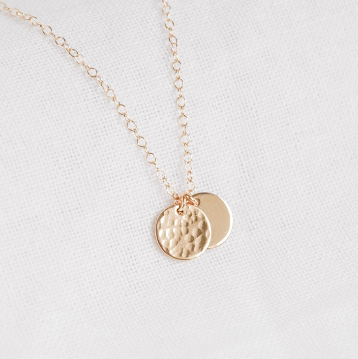 Gold Double Mini Disc necklace