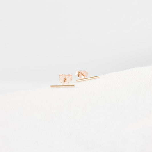 Gold Bar Stud Earrings-earrings-January Eleven