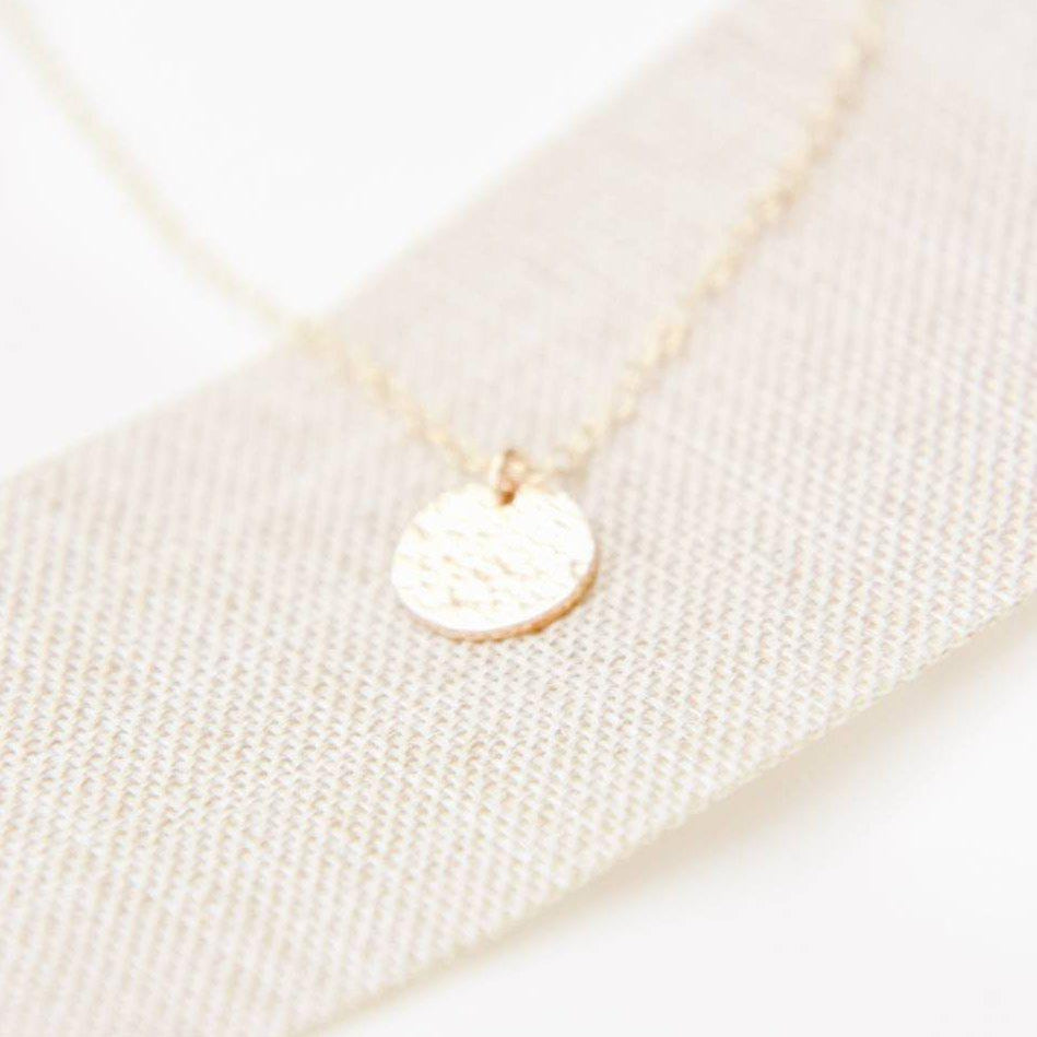 Gold Hammered Disc Necklace-necklace-January Eleven