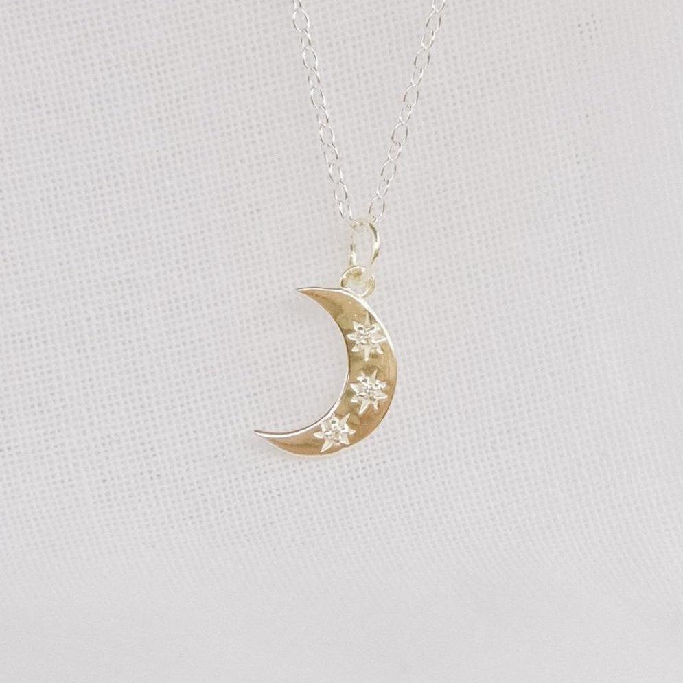 Sterling Silver Moon Necklace-necklace-January Eleven