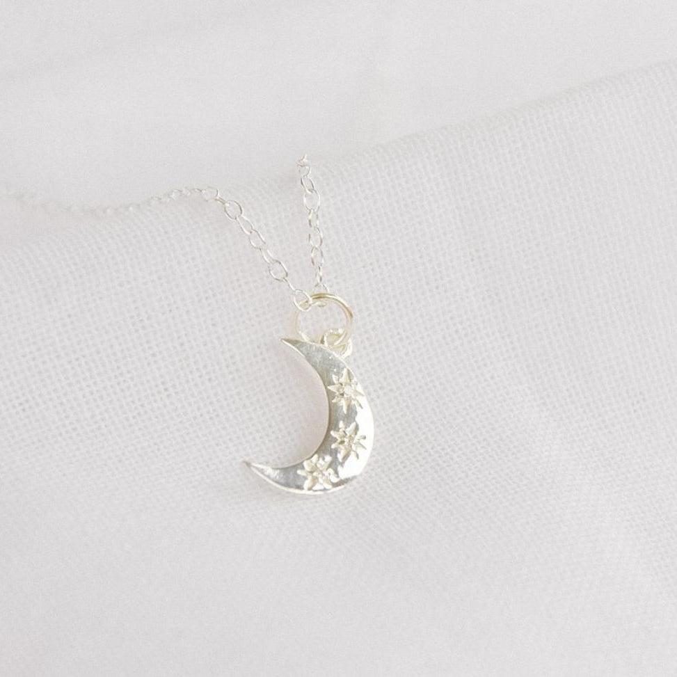 Sterling Silver Moon Necklace-necklace-January Eleven