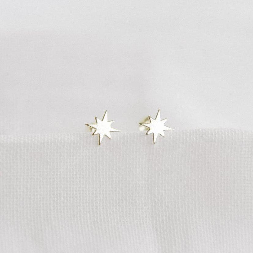 Sterling Silver Pole Star Earrings-earrings-January Eleven