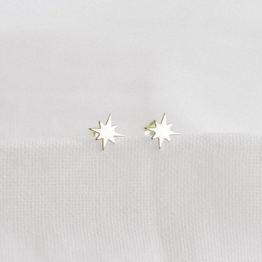 Sterling Silver Pole Star Earrings-earrings-January Eleven