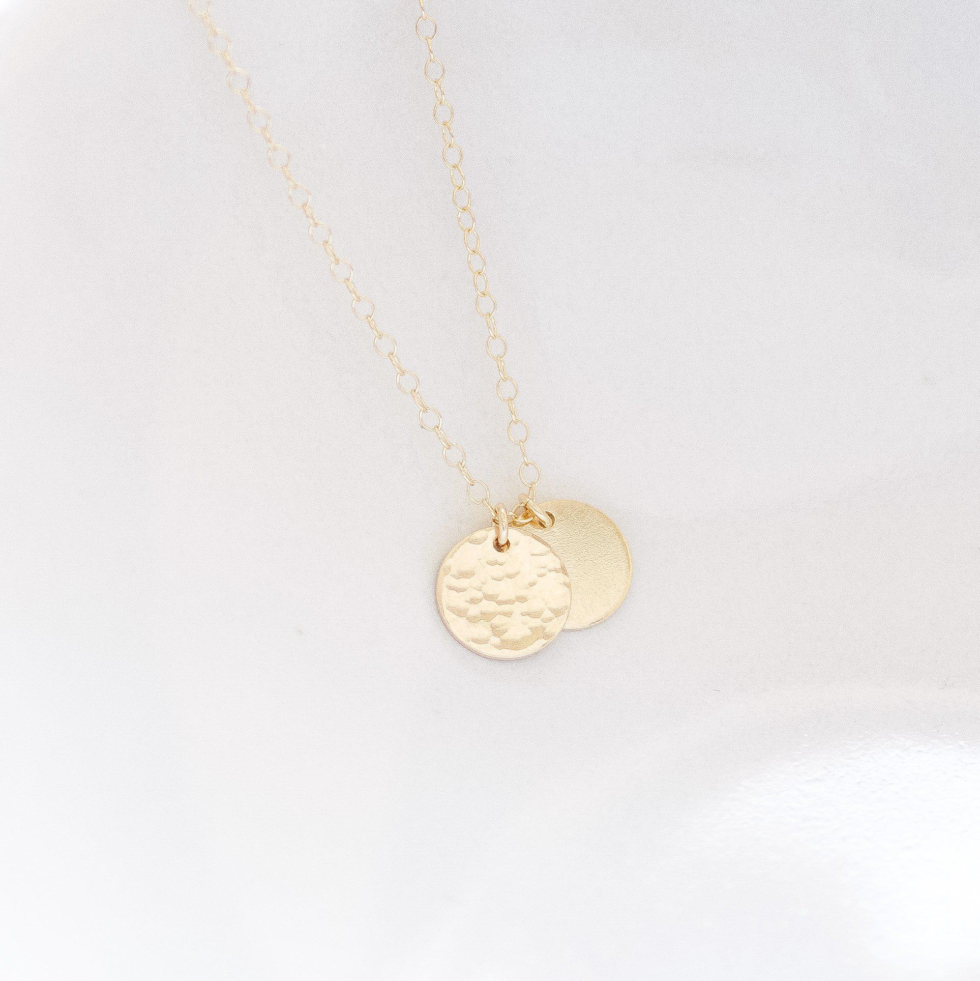 Gold Double Mini Disc necklace-necklace-January Eleven