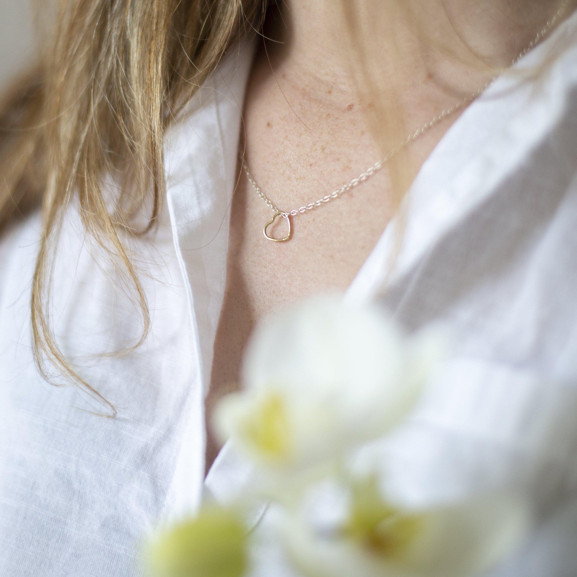 Gold Heart Necklace-necklace-January Eleven