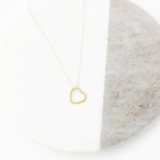 Gold Heart Necklace-necklace-January Eleven