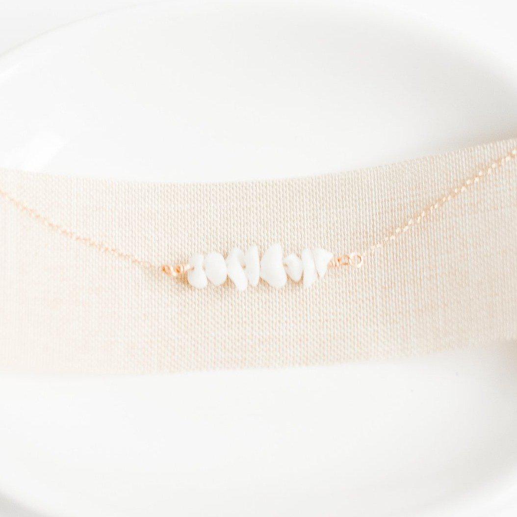 Gold White Agate Gemstone Necklace-necklace-January Eleven