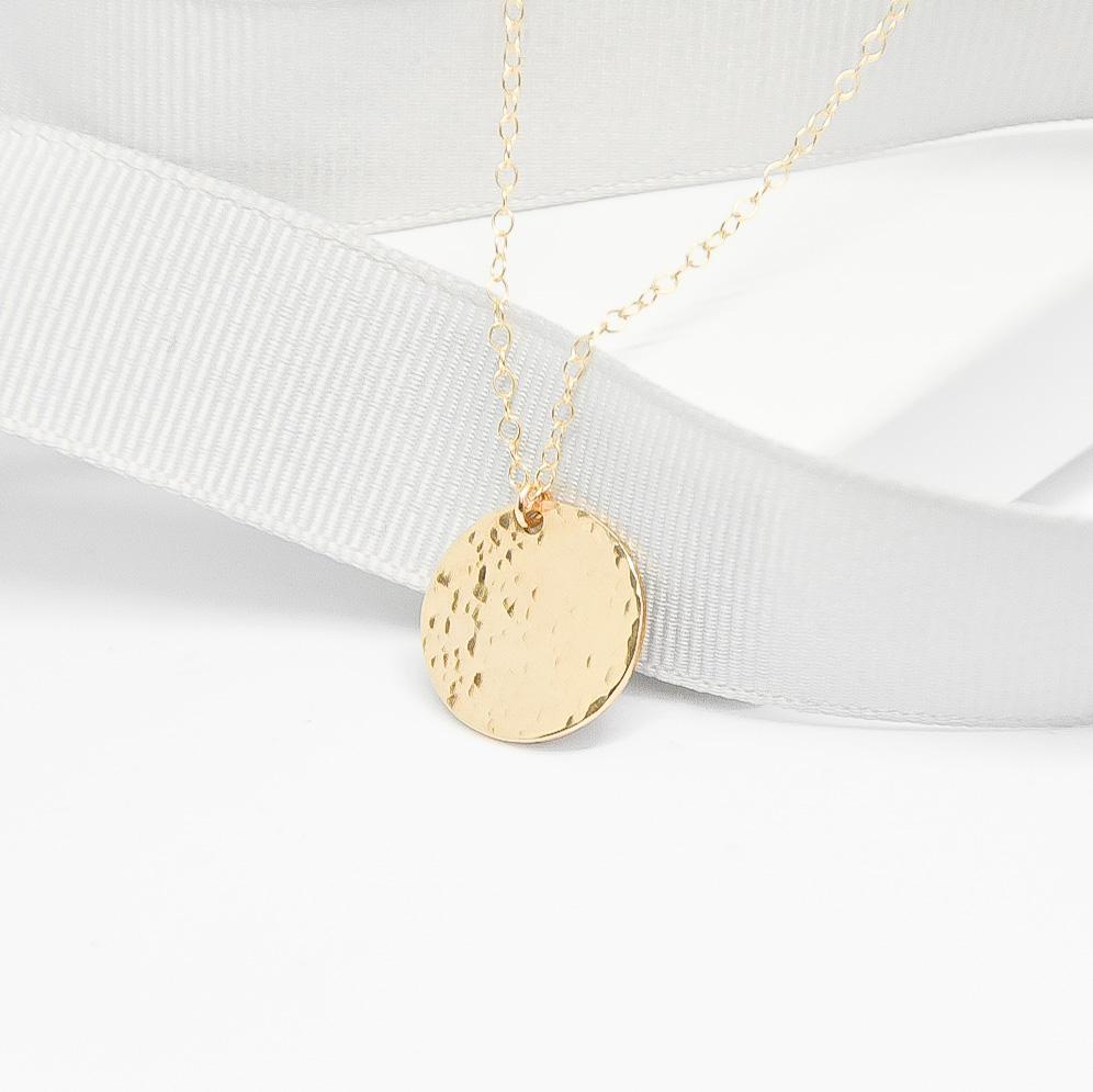 Antiqued Large Gold Disc Initial Necklace – Be Monogrammed