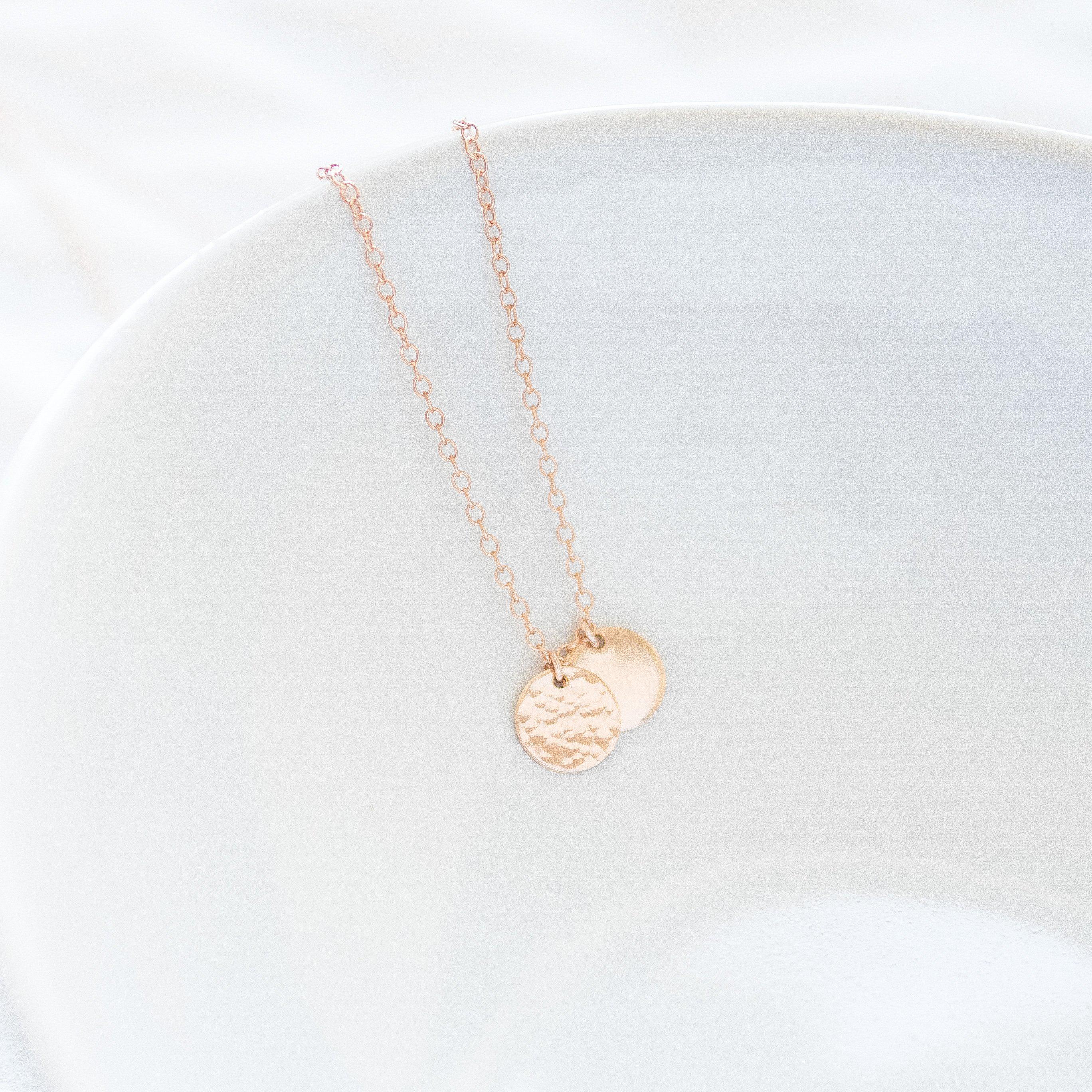 Mini gold disc on sale necklace