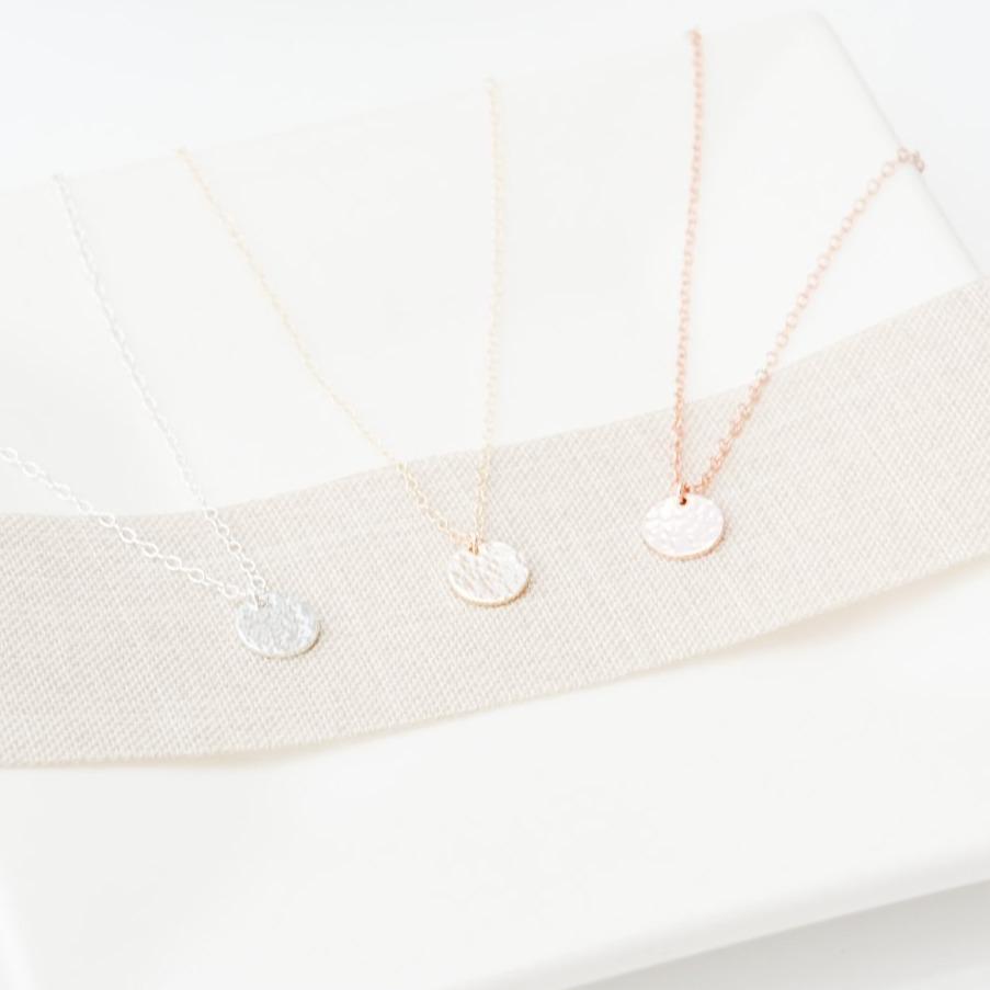 Hammered Initial Disc Necklace – Alma Libre Jewelry