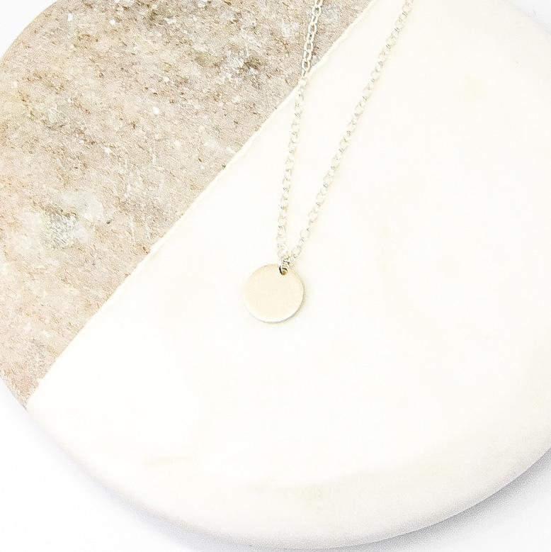 Silver Mini Disc Necklace-necklace-January Eleven