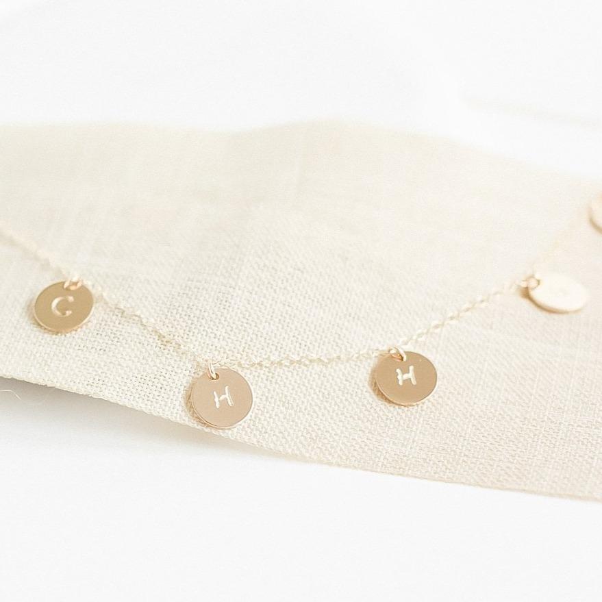 Silver Personalised Multi Disc Initial Necklace-January Eleven