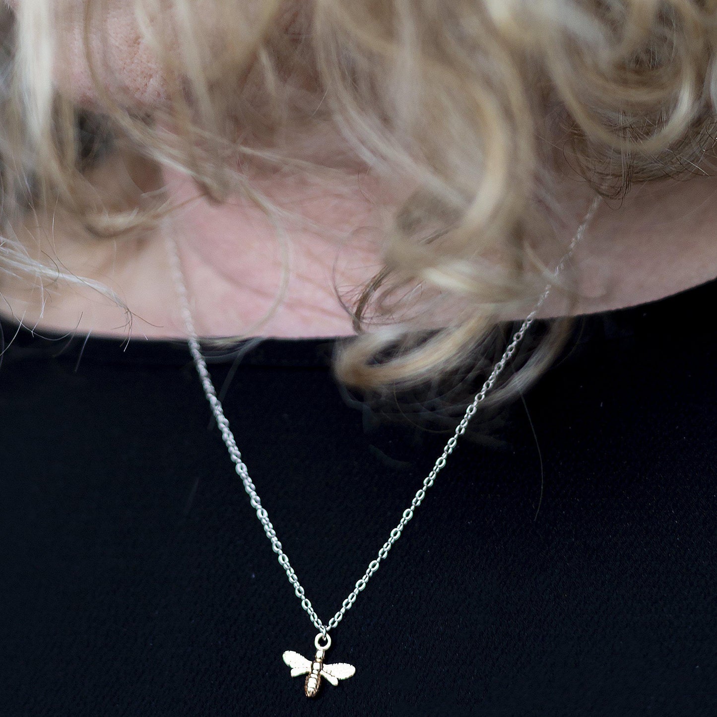 Sterling Silver Bee Necklace-necklace-January Eleven