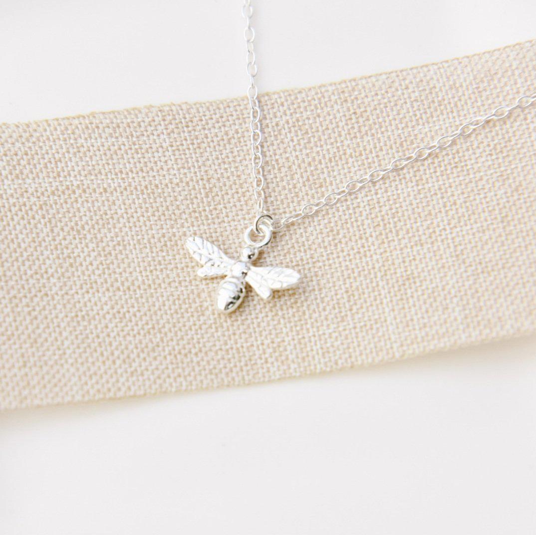 Sterling Silver Bee Necklace-necklace-January Eleven