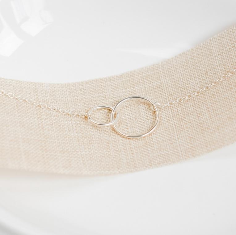 Sterling Silver Interlocking Circle Necklace-necklace-January Eleven