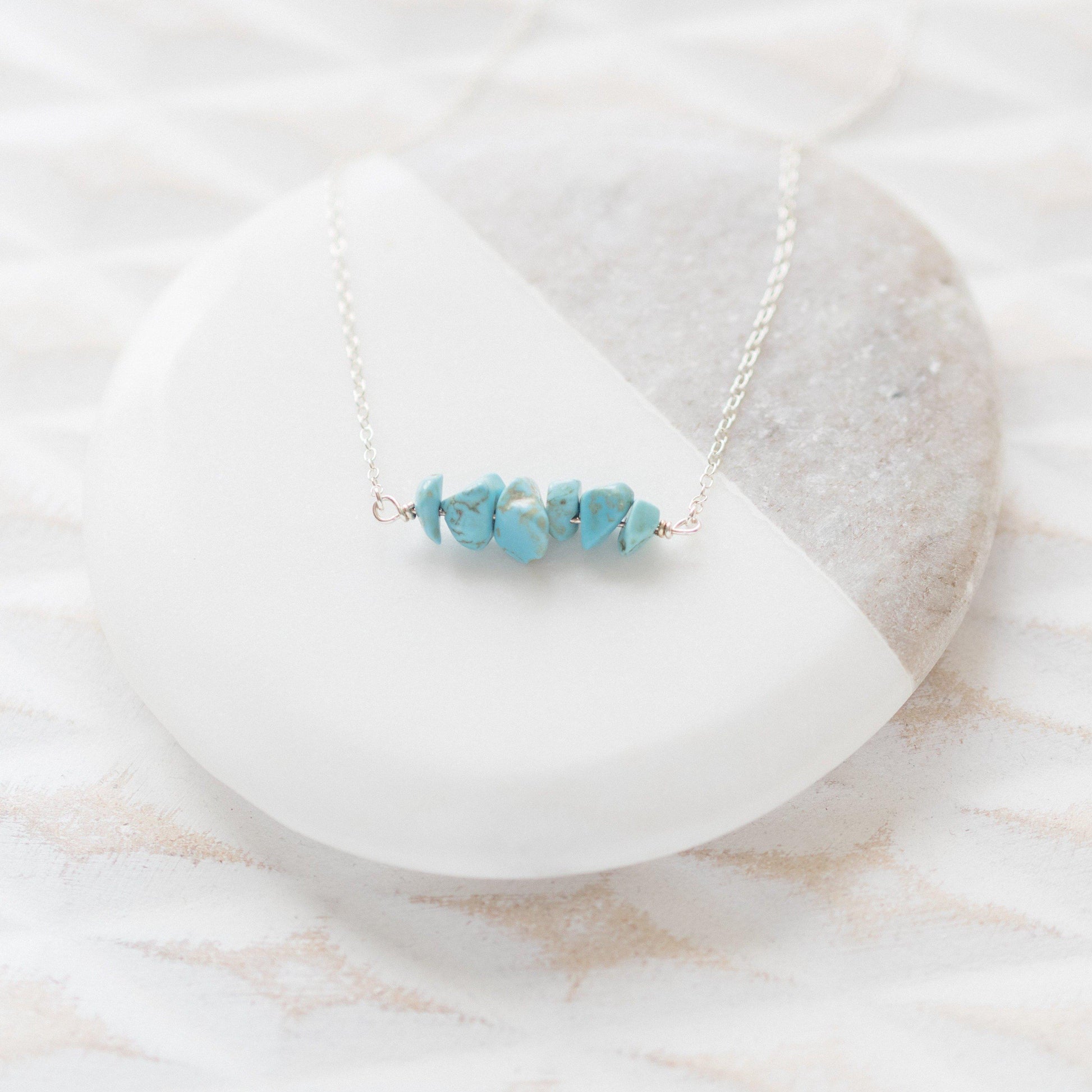 Sterling Silver Turquoise Gemstone Necklace-necklace-January Eleven